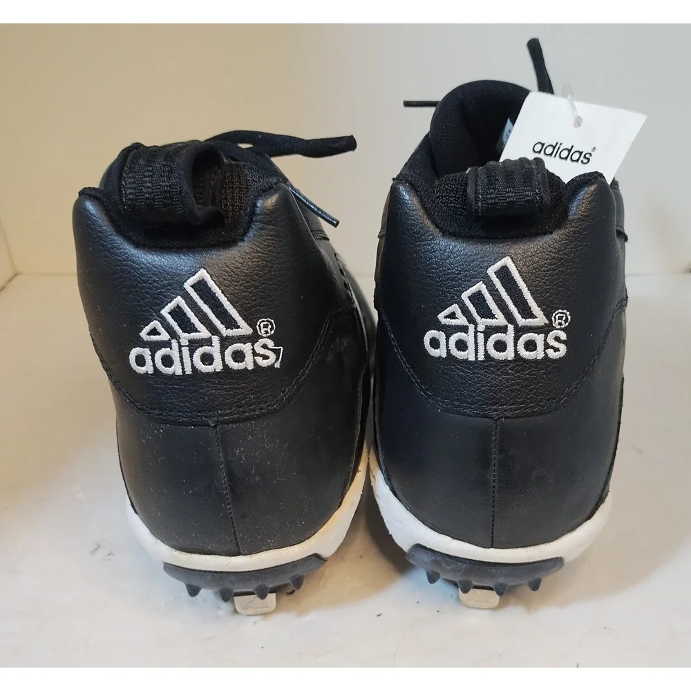 Adidas Excelsior Mid Baseball Cleats Black‎ White Metal Spikes Mens 14